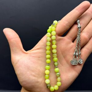 Özel Ahşap Kutulu 33’lü Zebercet Taşı Tesbih – Küre Kesim